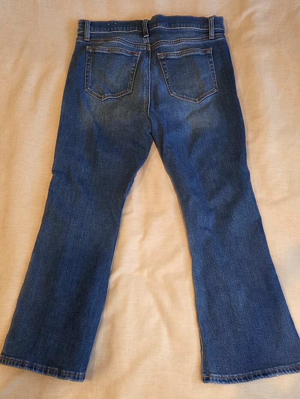 LOFT Kick Crop Jeans Size 29/8 Medium Wash Flare Cropped Denim High Rise - Picture 4 of 10